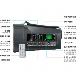 Alternative view of 【已停產】MIPRO MA-100DB 雙頻道超迷你無線喊話器