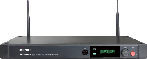 【已停產】Mipro ACT-2412A 分離式天線1U雙頻道接收機 (digital wireless microphone receiver)