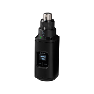 Alternative view of Shure SLXD3+ (帶有 XLR 連接器的無線插入式發射器）
