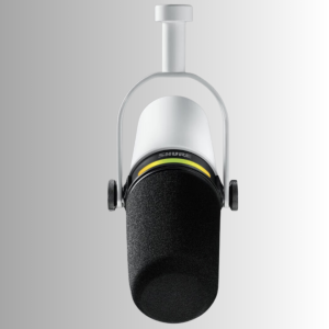 Alternative view of Shure MV7+ podcast microphone (WHITE)