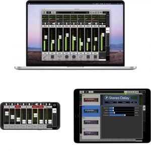 Alternative view of Mackie DL1608 (16 channel digital live sound mixer with iPad Control)