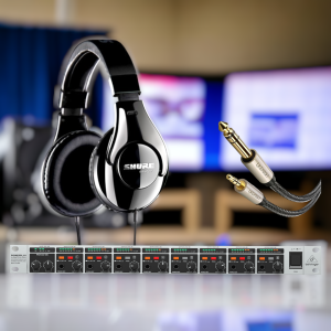 【SHURE SRH240A + BEHRINGER HA8000 耳機分配擴音機】多人監聽套裝